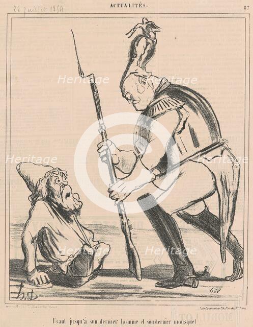 Usant jusqu'a son dernier homme et son dernier mousquet, 19th century.  Creator: Honore Daumier.