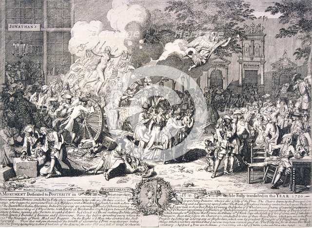 'A monument dedicated to posterity in commemoration of ye incredible folly transacted in ... 1720'. Artist: Bernard Baron