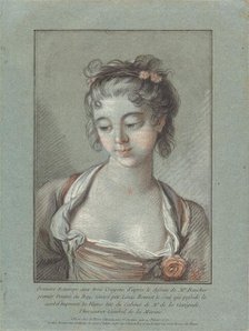 Bust of a Young Woman Looking Down, 1765/1767. Creator: Louis Marin Bonnet.