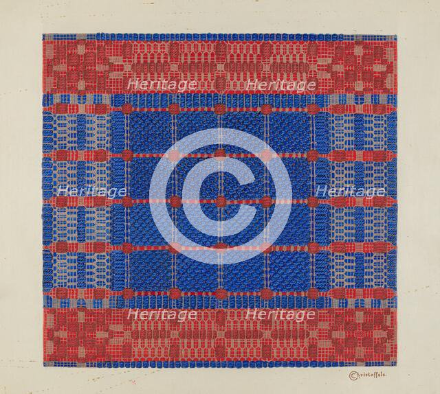 Coverlet (Section), c. 1937. Creator: Cornelius Christoffels.