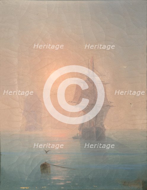 Corvette in the Mist, 1886. Artist: Aivazovsky, Ivan Konstantinovich (1817-1900)