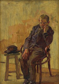 Study of a Seated Old Man, 1920. Creator: Gustav Mally.