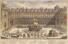 Equestrian ballet in the courtyard of the Vienna Hofburg on the occasion of the wedding of..., 1667. Creator: Anonymous.