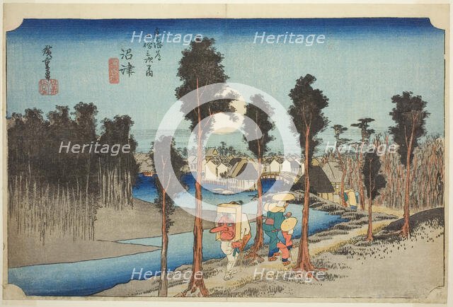 Numazu: Twilight (Numazu, tasogare zu), from the series "Fifty-three Stations of the..., c. 1833/34. Creator: Ando Hiroshige.