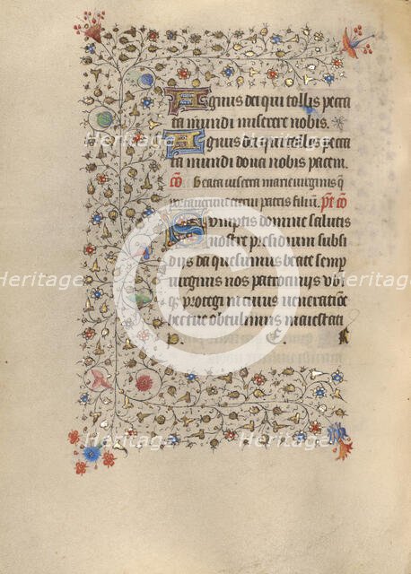 Decorated Text Page; Book of Hours, about 1420. Creator: Unknown.