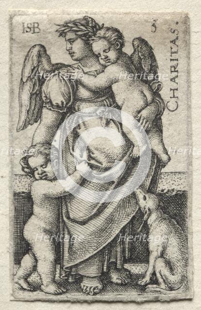 The Knowledge of God and the Seven Cardinal Virtues: Charity - Charitas. Creator: Hans Sebald Beham (German, 1500-1550).