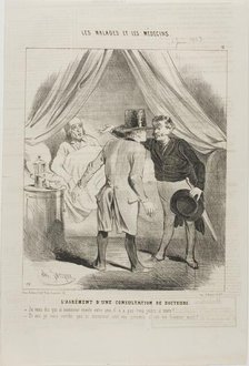 The Pleasure of a Doctors' Consultation (plate 11), 1843. Creator: Charles Emile Jacque.
