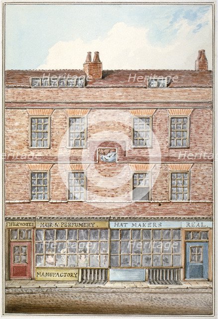 Buildings occupying the former site of the Boar's Head Tavern, Eastcheap, City of London, 1800. Artist: Anon