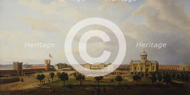 Interior view of the Ivangorod Fortress, 1846. Artist: Zaleski, Marcin (1796-1877)