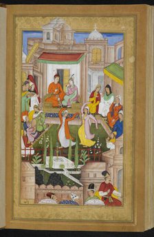 Iskandar with Nushaba being entertained, 1595. .  Creator: Bhureh.