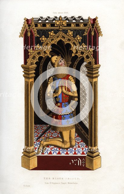 The Black Prince, c1355, (1843).Artist: Henry Shaw
