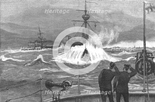 ''An Autumn Cruise with the Channel Squadron; An Ironclad in a heavy sea making "Neptunes Beard's"', Creator: Unknown.