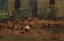 Sketch of a Cottage Yard, c. 1876. Creator: Winslow Homer.