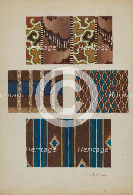 Printed Cottons (from Quilt), c. 1937. Creator: Albert J. Levone.