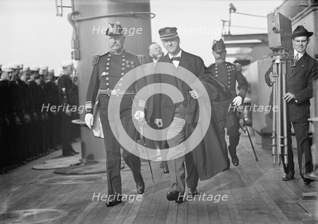 Target Practice - Badger, Charles Johnston, Rear Admiral, U.S.N.; Daniels, Josephus, Sec..., 1913. Creator: Harris & Ewing.
