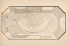 Design for a coiffered ceiling, second half 19th century. Creators: Jules-Edmond-Charles Lachaise, Eugène-Pierre Gourdet.