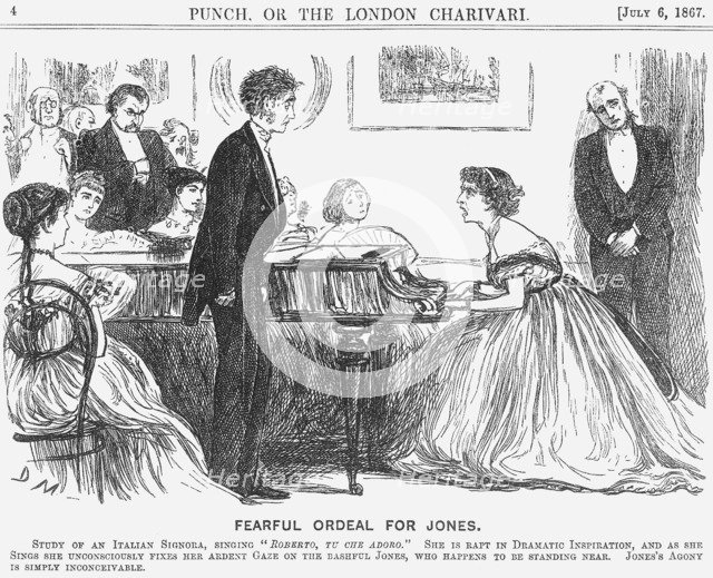 'Fearful Ordeal for Jones', 1867. Artist: George du Maurier