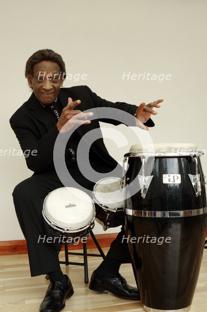 Frank Holder, Guyanan jazz singer and percussionist. Artist: Brian O'Connor