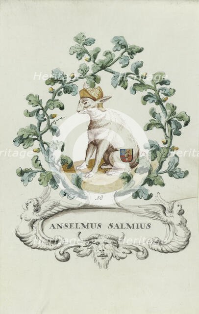 Cartoon of Anselmus Salmius, c.1710-c.1720. Creator: Anon.