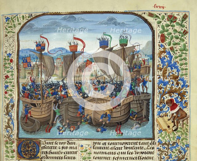 The Battle of Sluys on 24 June 1340, ca 1470-1475. Creator: Liédet, Loyset (1420-1479).