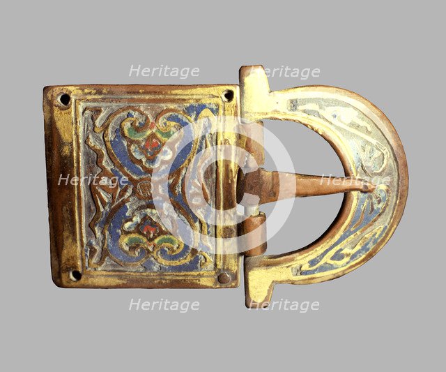 Buckle decorated with enamels.