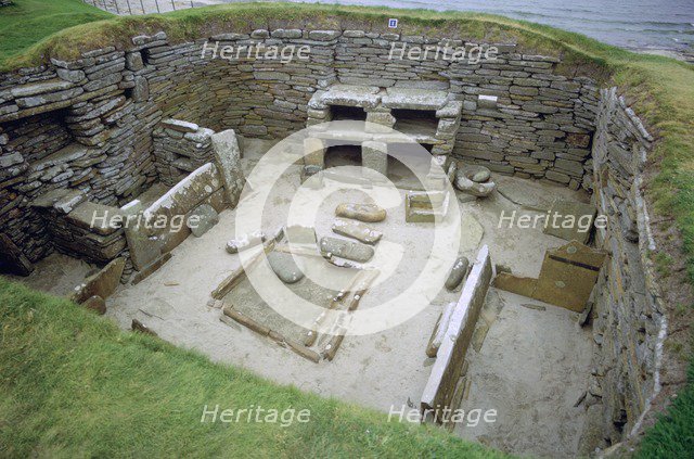 Interior of Neolithic Hut. Artist: Unknown