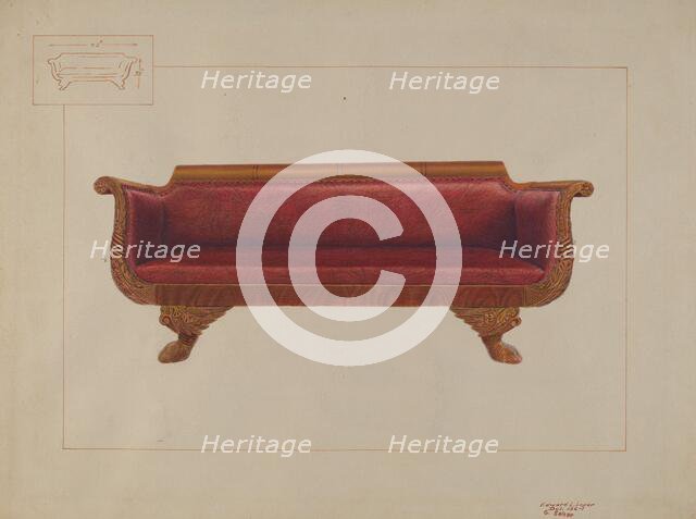 Sofa, c. 1937. Creator: Edward L Loper.