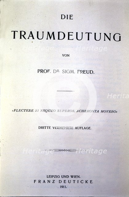 Cover of 'Die Traumdeutung' (The Interpretation of Dreams), edition published in Leipzig and Vien…