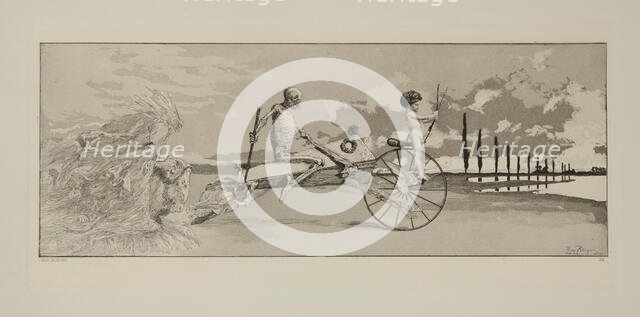 Intermezzi, Opus Iv, Bl. 12: Amor, Tod Und Jenseits (Love, Death And Beyond), 1881. Creator: Max Klinger.