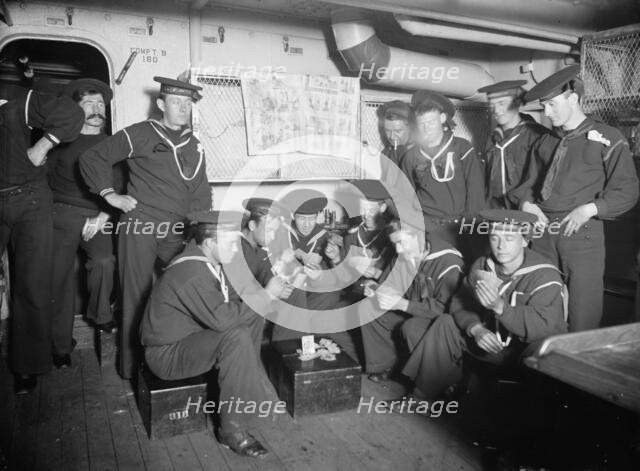 U.S.S. Maine sailors' amusements, between 1895 and 1898. Creator: Edward H Hart.