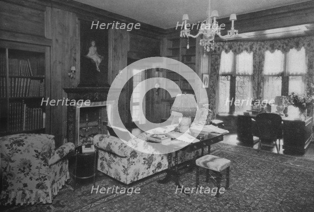 The library - house of Carll Tucker, Mount Kisco, New York, 1925. Artist: Unknown.