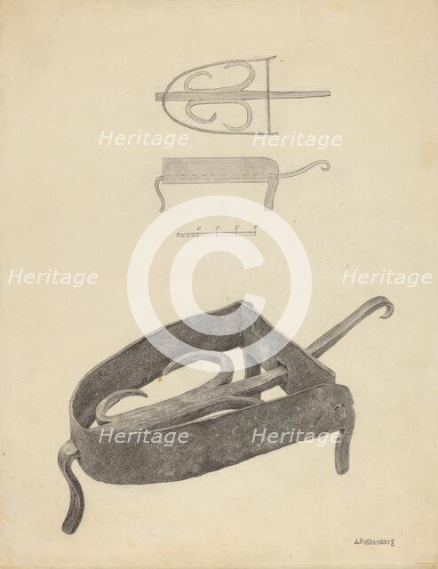 Flat Iron Holder, c. 1938. Creator: Joseph Rothenberg.