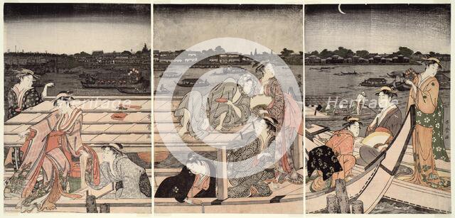 Pleasure-Boating on the Sumida River, Japan, 1788/90. Creator: Kitagawa Utamaro.