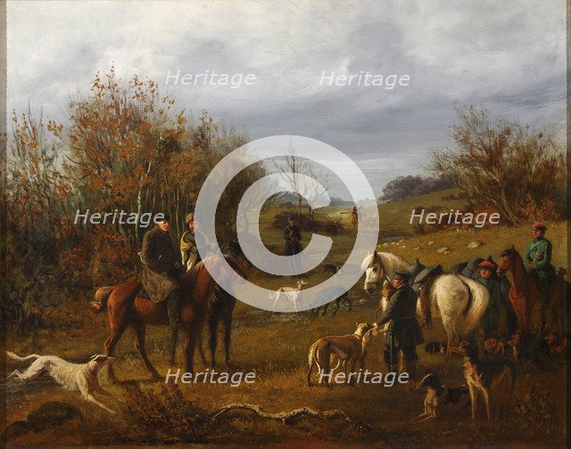 Hunting with Borzois, 1840s.