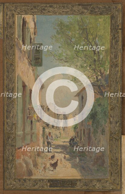 Sketch for the reception hall at the town hall of Vanves: Views of Vanves, 1902. Creator: Pierre Vauthier.