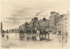 Une Matinée d'Hiver au Quai de l'Hôtel-Dieu (Winter Morning on the Quai de l'Hôtel-Dieu), 1876. Creator: Felix Hilaire Buhot.