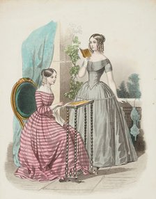 Fashion plate - Journal des Demoiselles III, 1846. Creator: Damours.