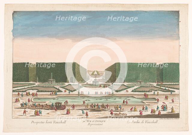 View of Vauxhall Gardens in London, 1745-1775. Creator: Unknown.
