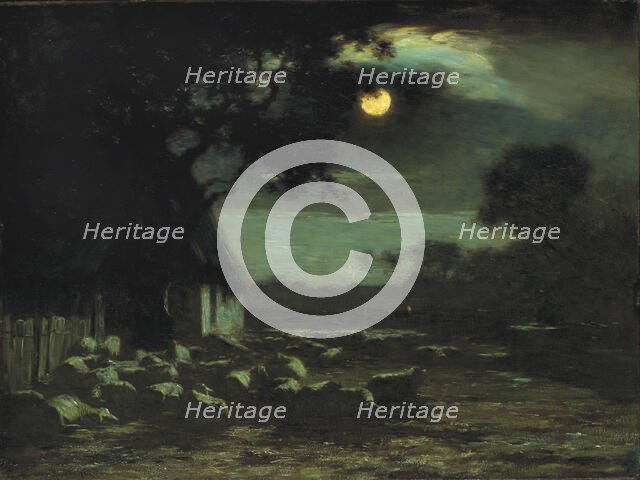 Sheepyard, Moonlight, 1906. Creator: Horatio Walker.