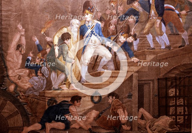 Liberation of prisoners after the taking of the Bastille.