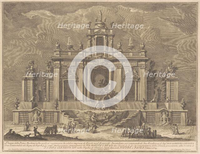 The Prima Macchina for the Chinea of 1774: Hercules and the Dragon in the Garden..., 1774. Creator: Giuseppe Vasi.