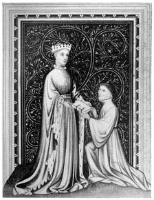 Occleve the poet and King Henry V, c1410, (1910). Artist: Unknown