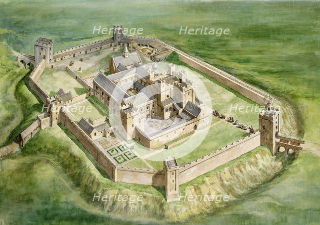 Sherborne Old Castle, Dorset. Artist: Philip Corke.