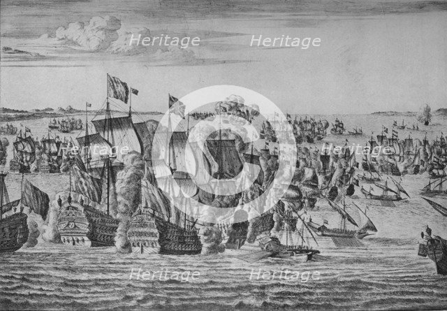 'The Battle of Malaga', c1704. Artist: Isaac Sailmaker.