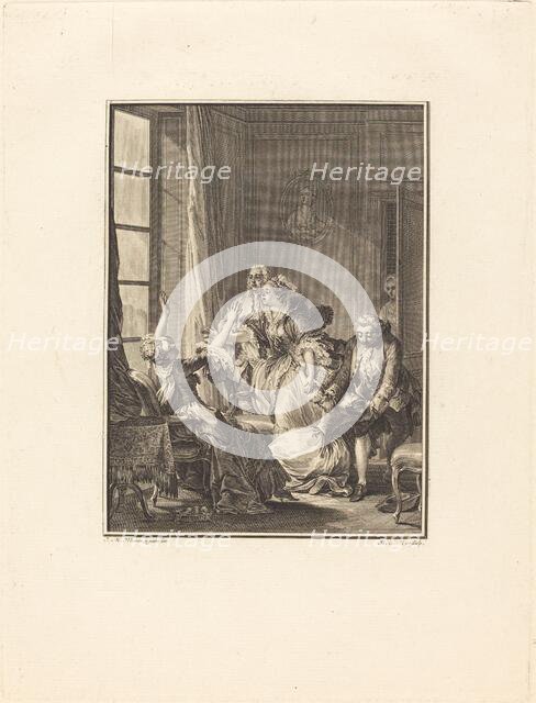 Julie s'évanouit dans un fauteuil. Creator: Noel Le Mire.