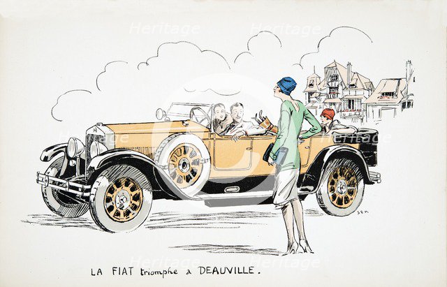 La Fiat triomphe a Deauville, from 'White Bottoms' pub. 1927.