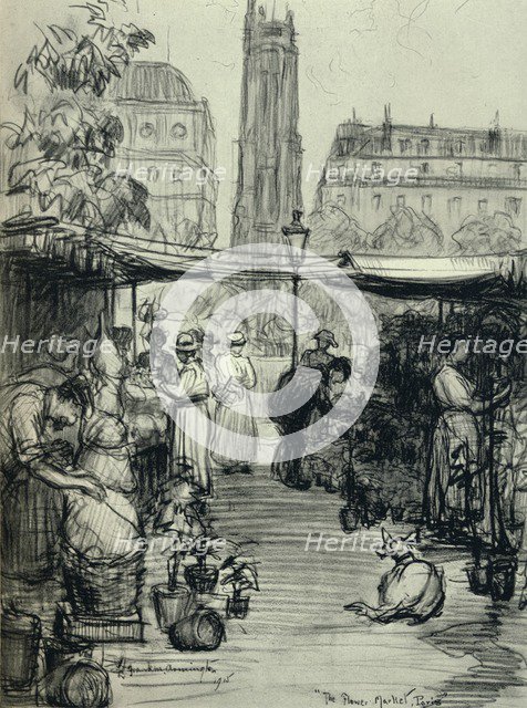 'The Flower Market', 1915. Artist: Frank Milton Armington.