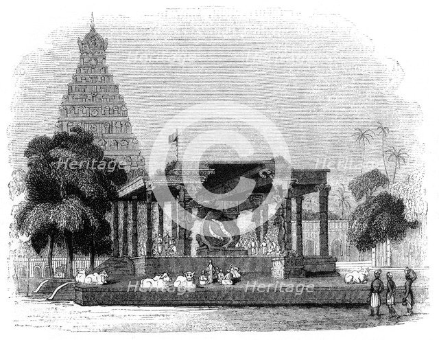 'Grand Temple of the Bull, Tanjore', India, 1847.Artist: Kirchner