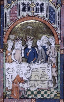 King Arthur's Feast, early 14th century (1300-1315?)  Creator: Unknown.