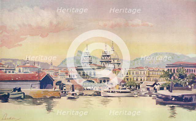 'A Corner of the Rio Customs Wharf', 1914. Artist: Unknown.